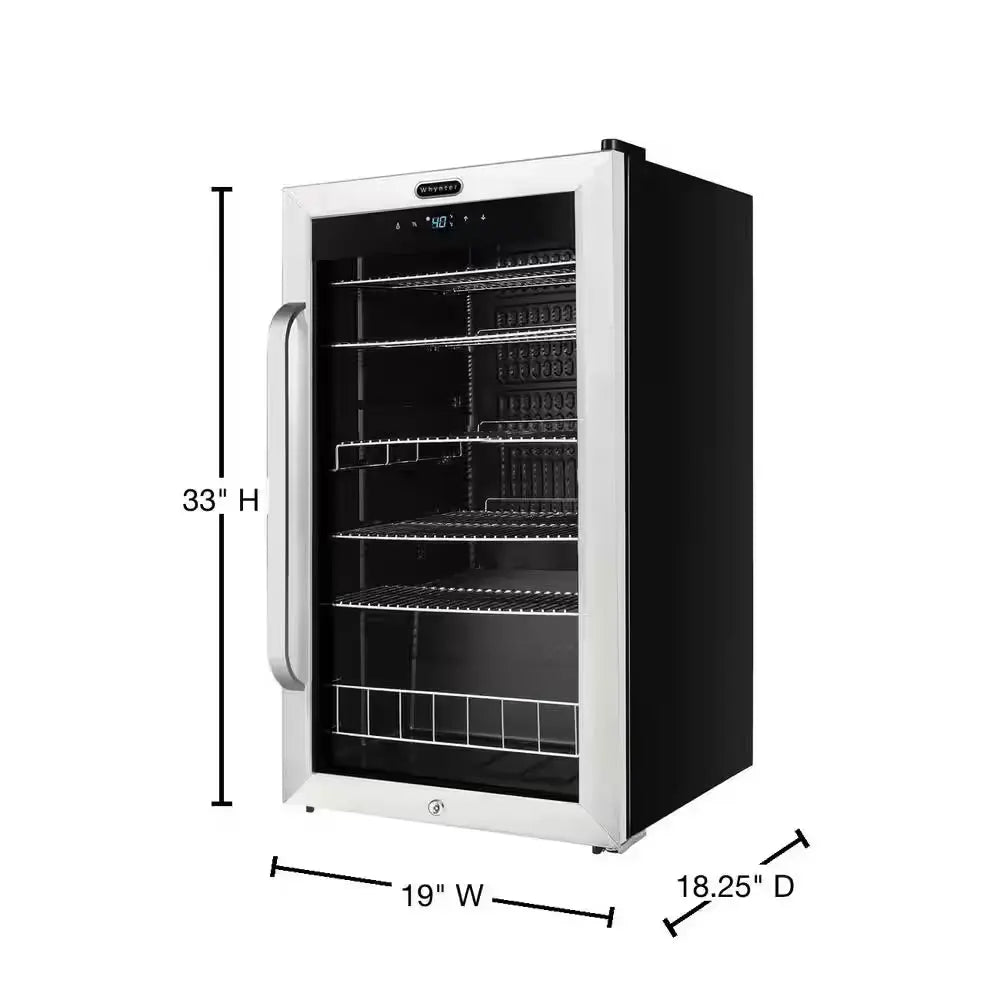 Freestanding 19 In. 121 (12 Oz.) Can Cooler with Digital Control and Internal Fan | Fridge.com