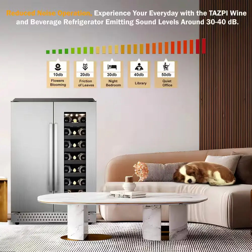 Dual Zone 24 In. Built-In/Freestanding 20-Wine Bottles and 88-Can with French Door Beverage Cooler, Stainless Steel | Fridge.com