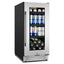 15 In. 127 (12 Oz.) Can Seamless Single Zone Built-In/Freestanding Beverage Cooler with Childproof Lock, Stainless Steel | Fridge.com