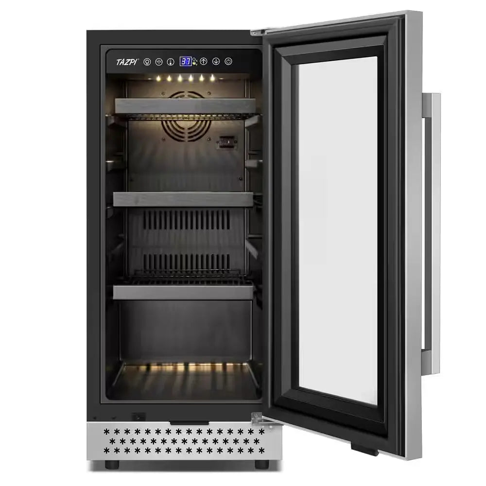 15 In. 127 (12 Oz.) Can Seamless Single Zone Built-In/Freestanding Beverage Cooler with Childproof Lock, Stainless Steel | Fridge.com