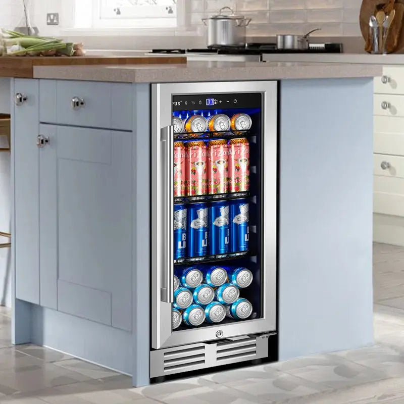 15" 130 Can Single Zone Built-In/Freestanding Beverage Refrigerator Classic Series Beer Cooler | Fridge.com