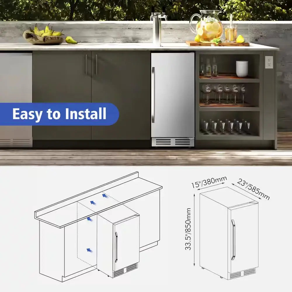 15 In. 127 Can (12 Oz.) Built-In/Freestanding Stainless Steel Door Beverage Cooler | Fridge.com