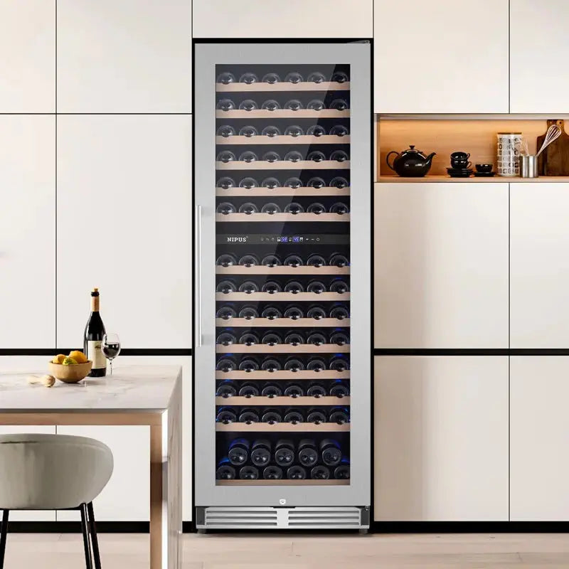 24" Modern Series 154 Bottle Dual Zone Wine Refrigerator Built-In/Freestanding Wine Cellar 2Handle | Fridge.com