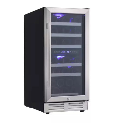 15-In W 25-Bottle Capacity Stainless Steel Dual Zone Cooling Built-In/Freestanding Wine Cooler | Fridge.com