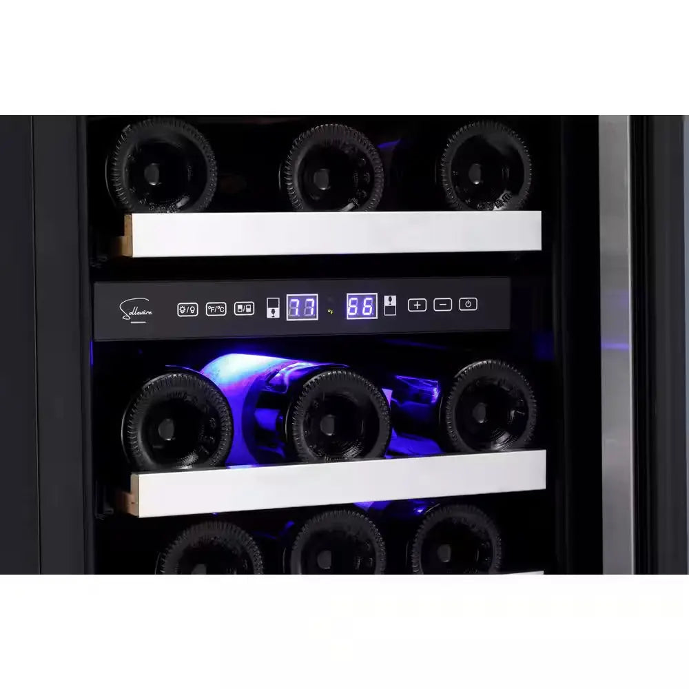 15-In W 25-Bottle Capacity Stainless Steel Dual Zone Cooling Built-In/Freestanding Wine Cooler | Fridge.com