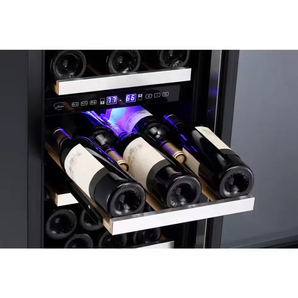 15-In W 25-Bottle Capacity Stainless Steel Dual Zone Cooling Built-In/Freestanding Wine Cooler | Fridge.com