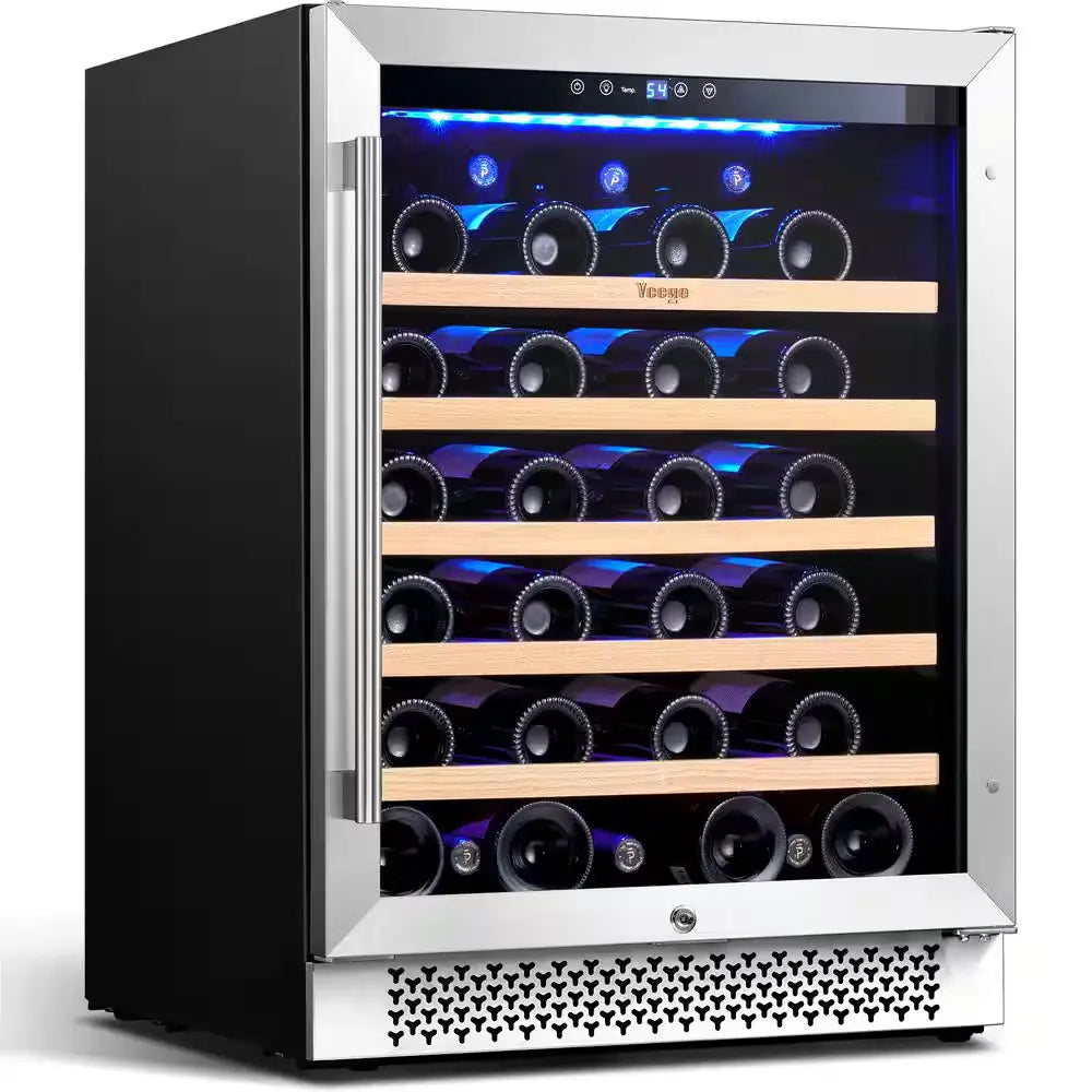 48 In. Double Zone Cellar Cooling Unit 104-Bottles Built- In/Freestanding Wine Cooler Side-By-Side Refrigerator in Black | Fridge.com