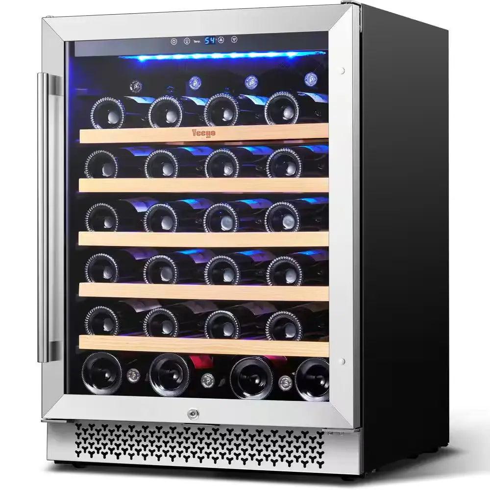 48 In. Double Zone Cellar Cooling Unit 104-Bottles Built- In/Freestanding Wine Cooler Side-By-Side Refrigerator in Black | Fridge.com