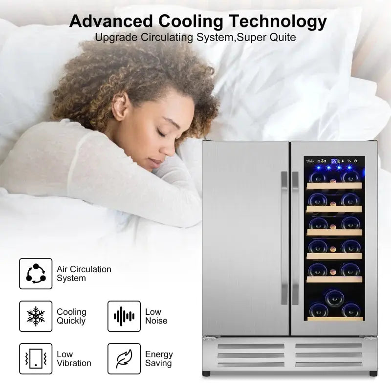 24 Inch 18 Bottle and 57 Can Dual Zone Built-In/Freestanding Wine & Beverage Cooler Refrigerator | Fridge.com