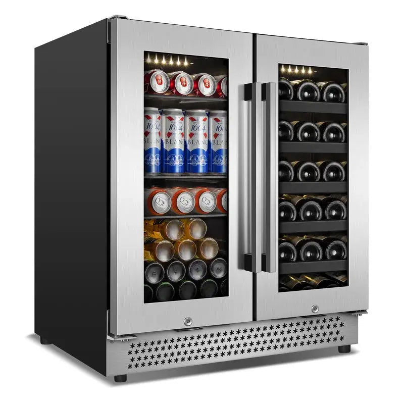 TAZPI 30 In. 29 Bottle and 110 Can Dual Zone Built-In/Freestanding Wine & Beverage Refrigerator | Fridge.com