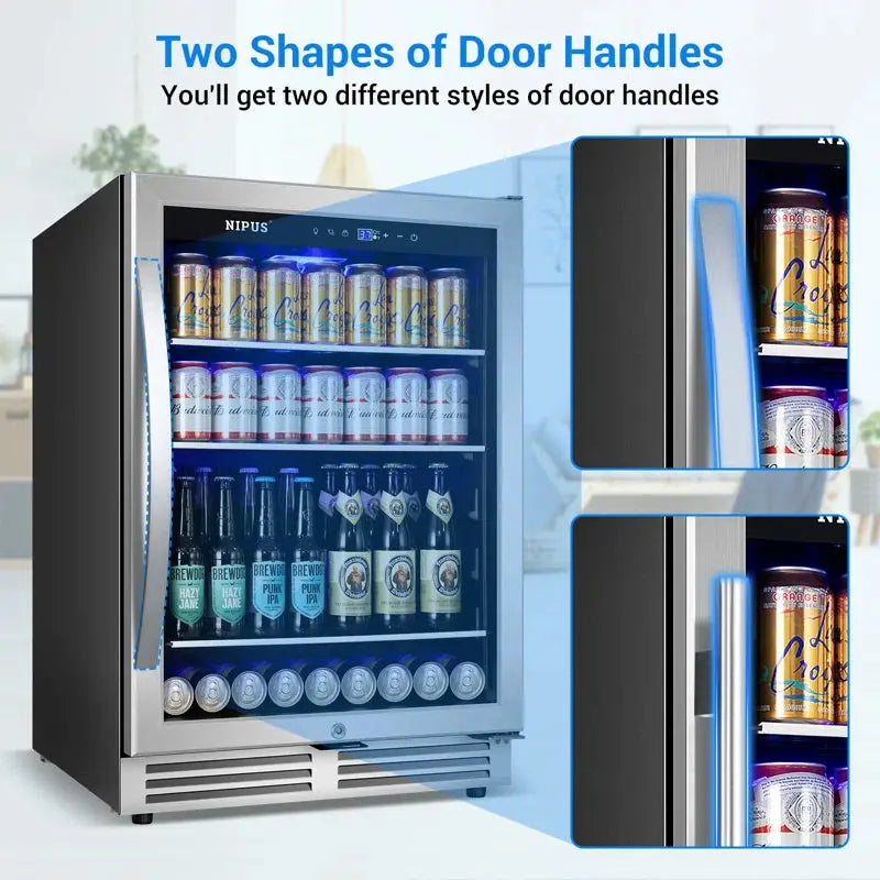 Classic Series 24" Beverage Refrigerator 190 Can Single Zone Built-In/Freestanding with LED Light | Fridge.com