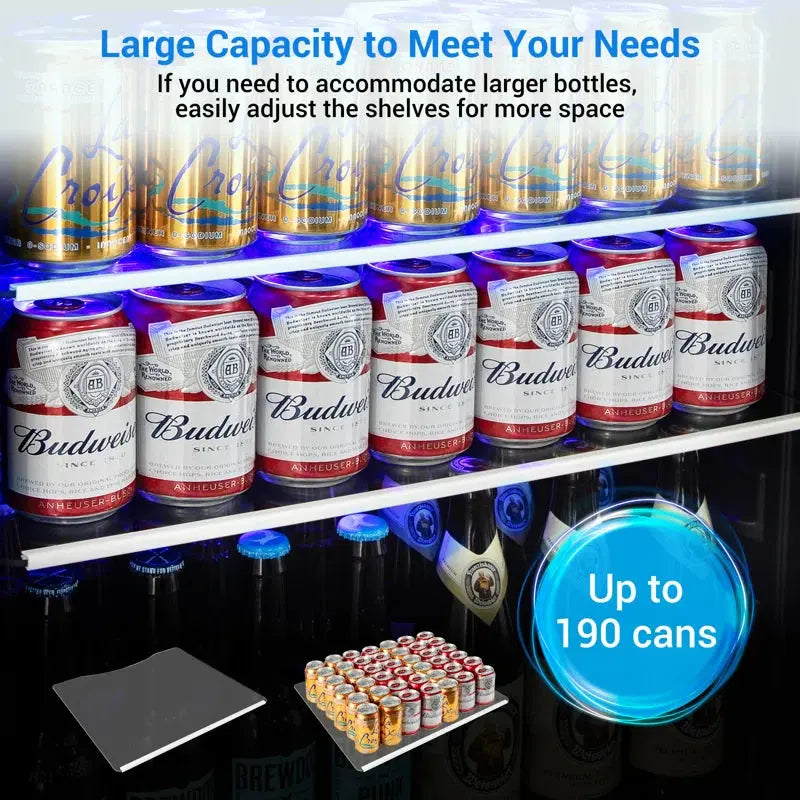 Classic Series 24" Beverage Refrigerator 190 Can Single Zone Built-In/Freestanding with LED Light | Fridge.com