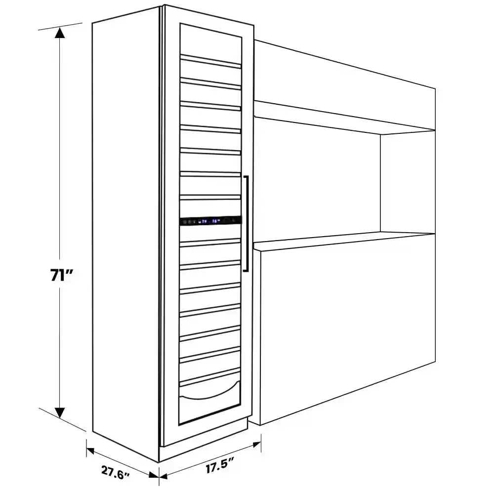 Elite Compressor 111 Bottle Dual Zone Cellar Cooling Unit in Black, Built-In/Freestanding with Reversible Door | Fridge.com