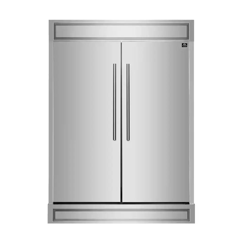 Maderno 60" 2-Piece Convertible Refrigerator/Freezer Built-In with Decorative Grill Trim, 27.2 Cu.Ft. in Stainless Steel | Fridge.com