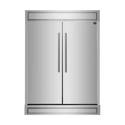 Maderno 60" 2-Piece Convertible Refrigerator/Freezer Built-In with Decorative Grill Trim, 27.2 Cu.Ft. in Stainless Steel | Fridge.com