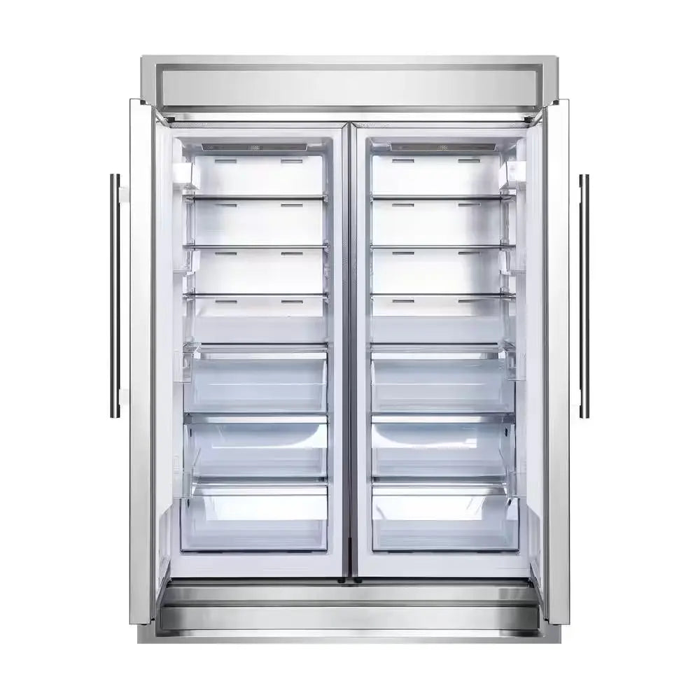 Maderno 60" 2-Piece Convertible Refrigerator/Freezer Built-In with Decorative Grill Trim, 27.2 Cu.Ft. in Stainless Steel | Fridge.com