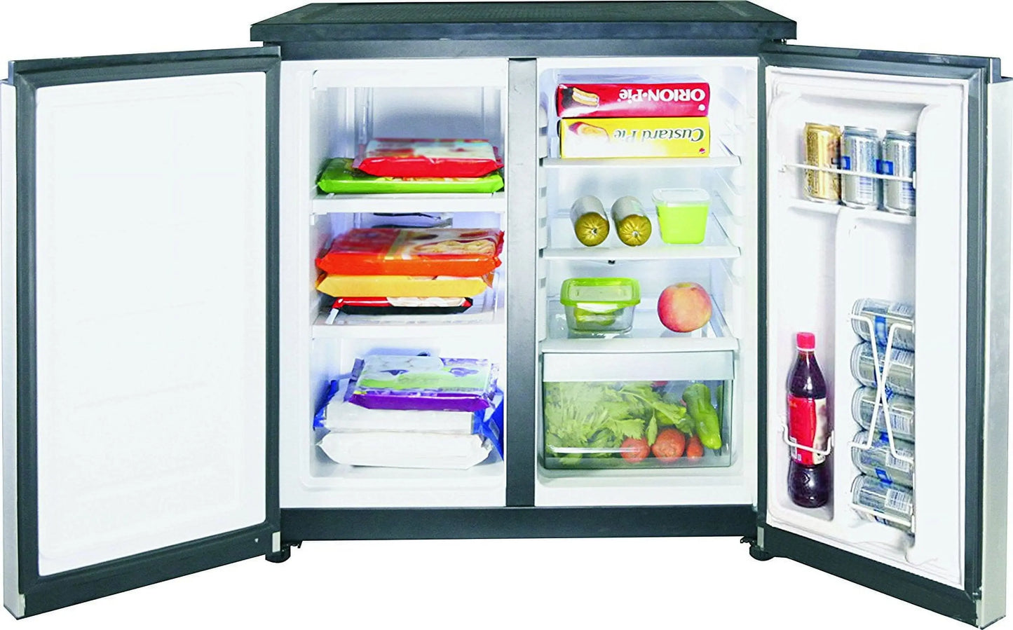 RCA 5.5 Cu. Ft. Side by Side 2 Door Refrigerator/Freezer RFR551, Stainless Steel | Fridge.com