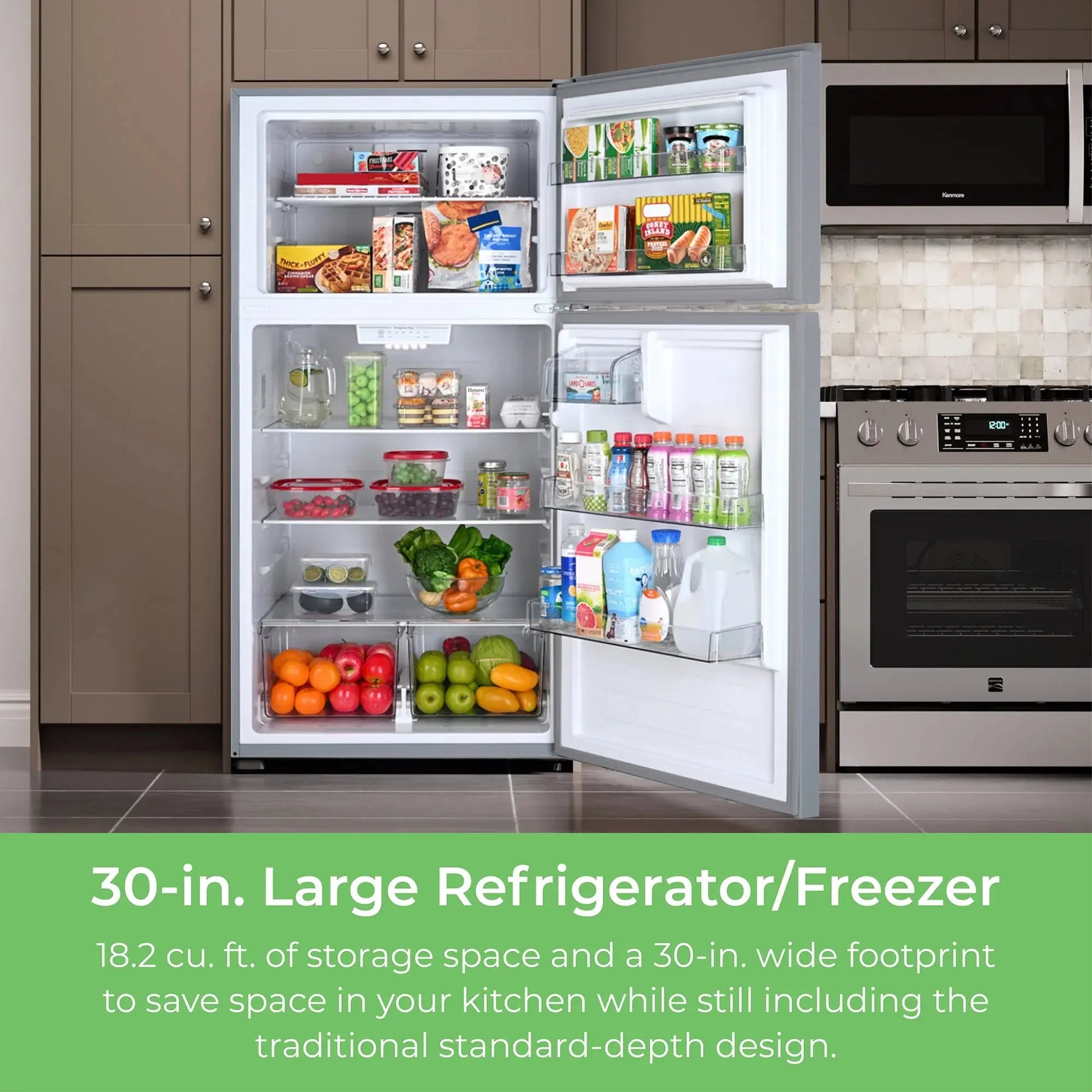 Kenmore 30-Inch 18.2 Cu. Ft. Capacity ENERGY STAR® Standard Refrigerator/Freezer, White | Fridge.com