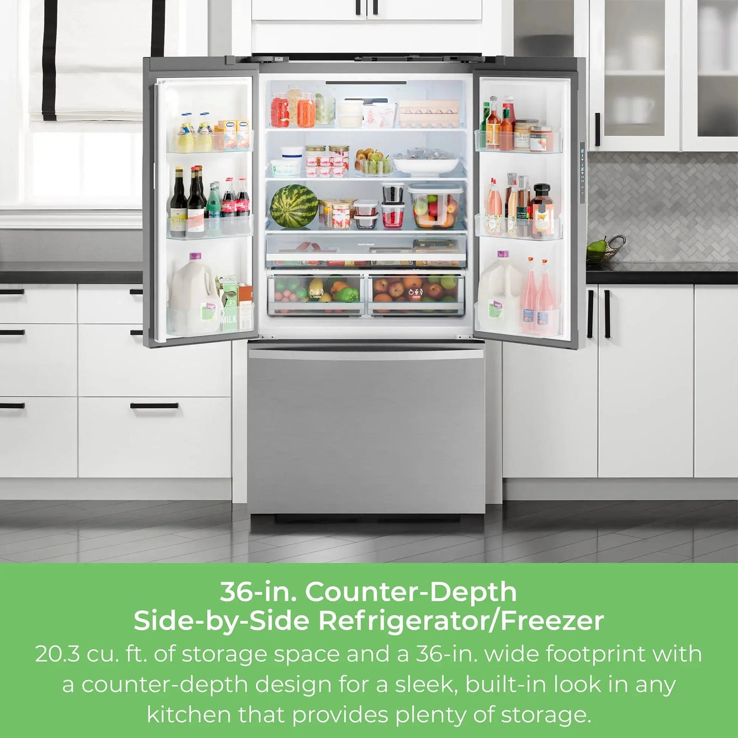 Kenmore 20.3 Cu. Ft. Counter-Depth ENERGY STAR® Stainless Steel Refrigerator/Freezer W/French Doors | Fridge.com