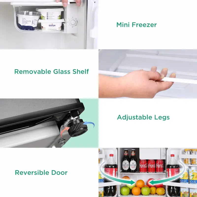 Frestec 1.7 Cubic Feet Portable Freestanding Mini Fridge with Freezer | Fridge.com