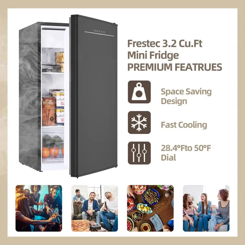 Frestec 3.2 Cubic Feet Freestanding Mini Fridge with Freezer | Fridge.com