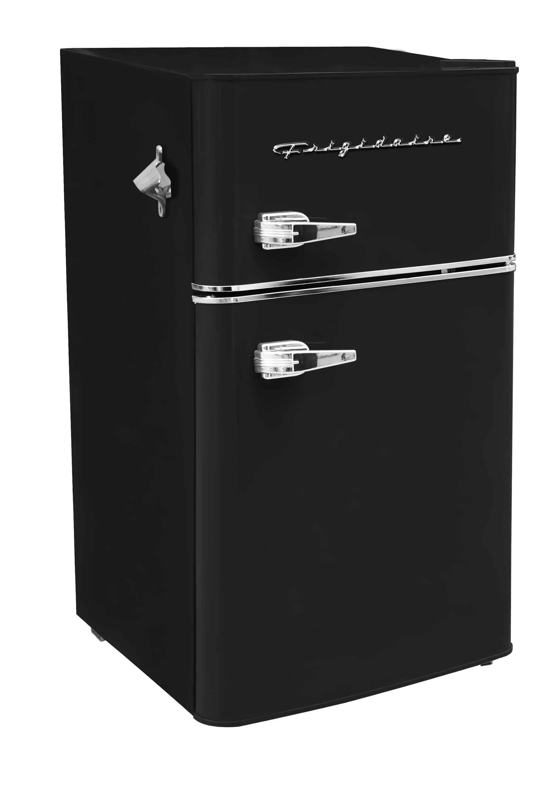 Frigidaire 3.2-Cu ft. 2-Door Retro Compact Bar Fridge with Freezer and Side Bottle Opener, EFR840 (Black) | Fridge.com