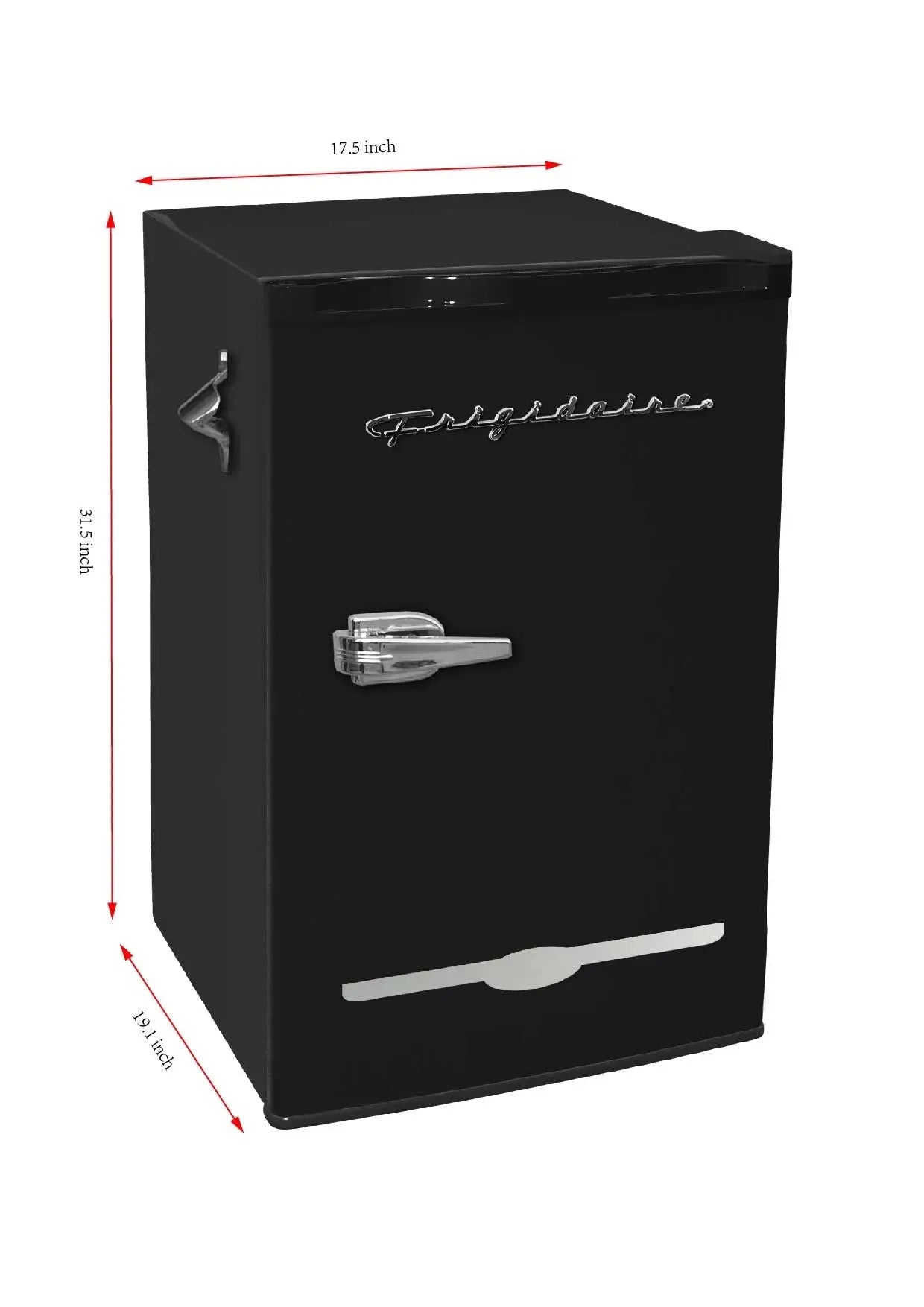 Frigidaire 3.2 Cu. Ft. Retro Compact Refrigerator with Side Bottle Opener EFR376, Black | Fridge.com