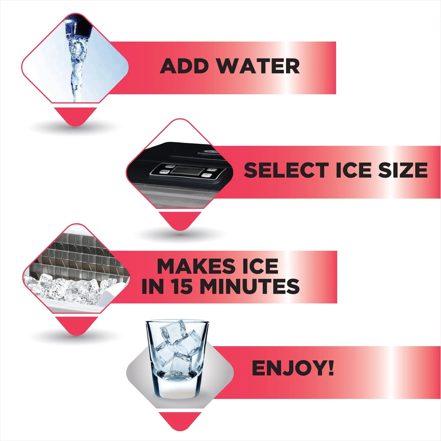 Frigidaire 40Lbs. Countertop Clear Square Ice Maker - Black | Fridge.com