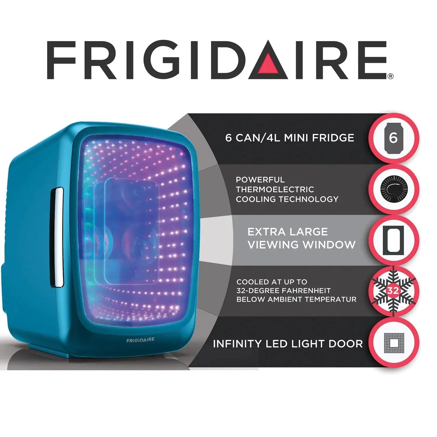 Frigidaire 6-Can Retro Gaming Light-Up Portable Beverage Mini Fridge, EFMIS179 (Blue) | Fridge.com