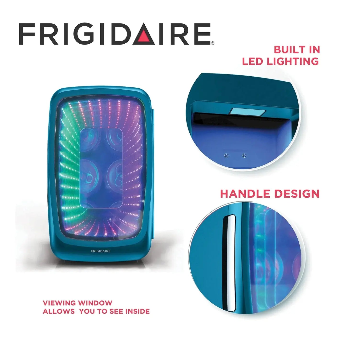 Frigidaire 6-Can Retro Gaming Light-Up Portable Beverage Mini Fridge, EFMIS179 (Blue) | Fridge.com