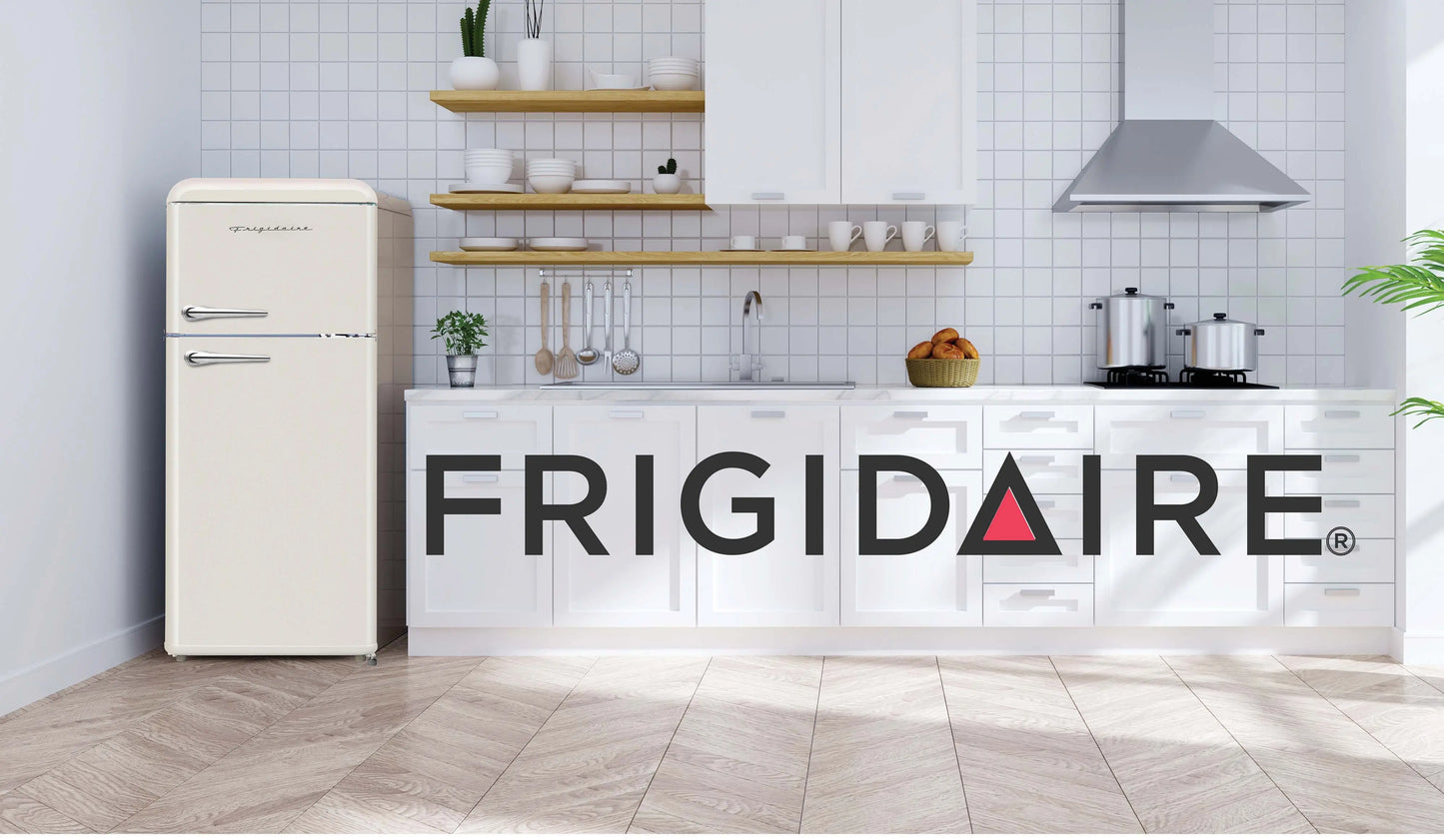 Frigidaire 7.5 Cu. Ft. Top Freezer Refrigerator in Cream, Rounded Corners - Retro, EFR756 | Fridge.com