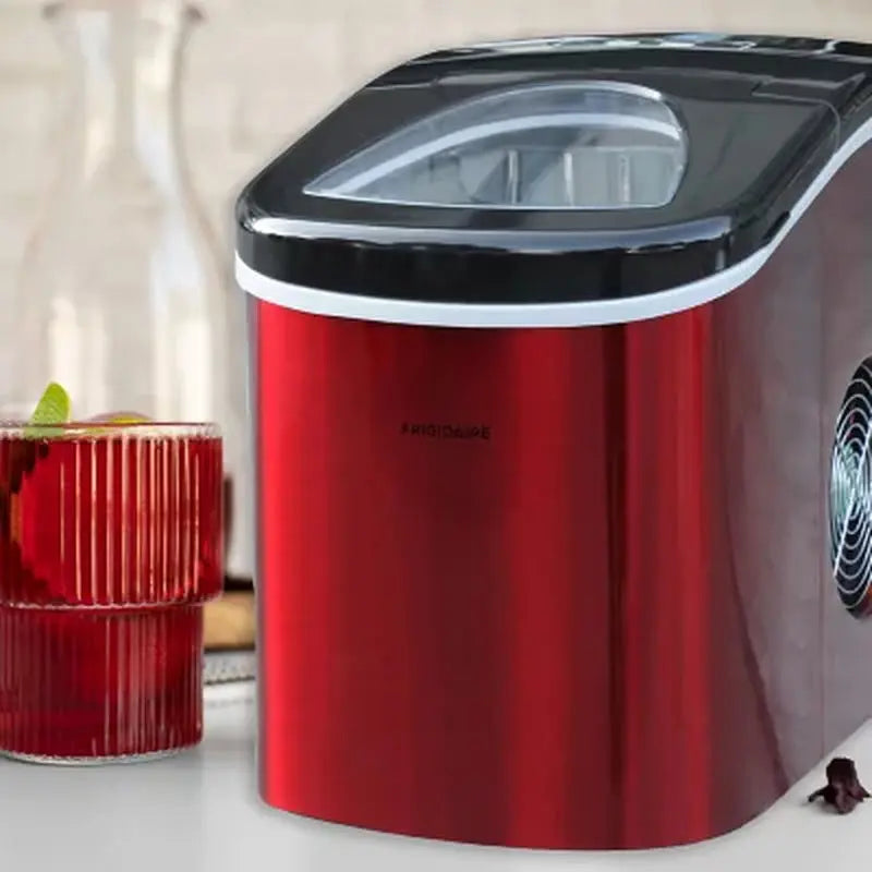 Frigidaire Red Stainless Steel 26Lb Ice Maker | Fridge.com