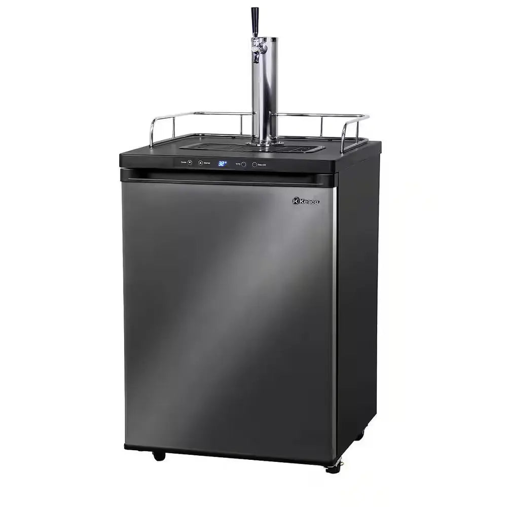 Full Size Digital Beer Keg Dispenser with Single Tap and Black Stainless Steel Door | Fridge.com