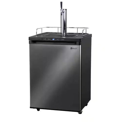 Full Size Digital Beer Keg Dispenser with Single Tap and Black Stainless Steel Door | Fridge.com