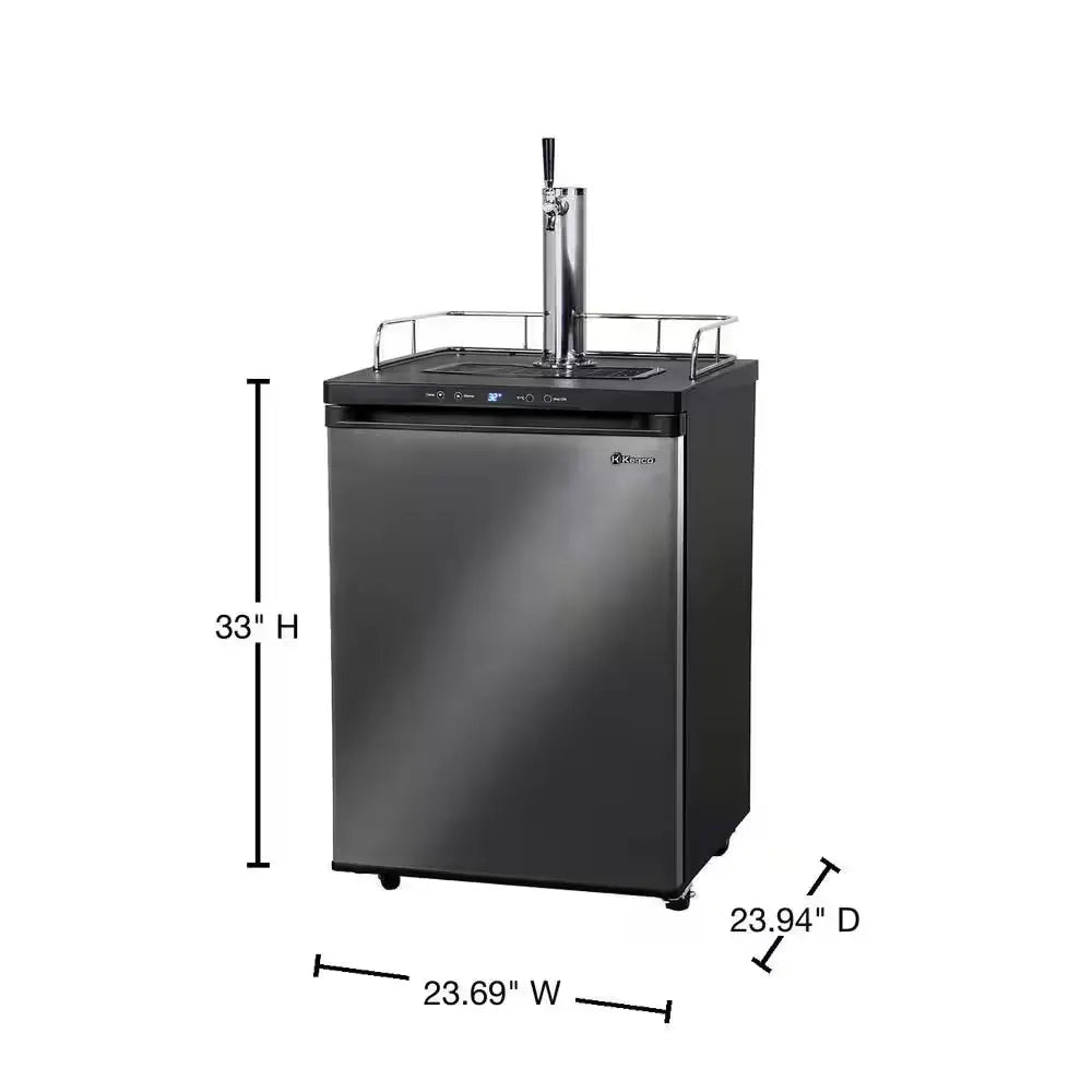 Full Size Digital Beer Keg Dispenser with Single Tap and Black Stainless Steel Door | Fridge.com