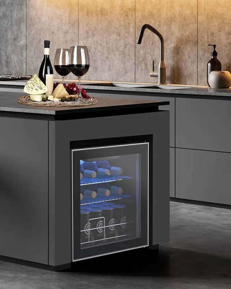 Furnimics 17.5'' 16 Bottle Single Zone Freestanding Wine Refrigerator | Fridge.com