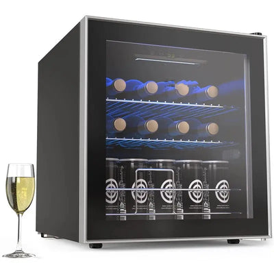 Furnimics 17.5'' 16 Bottle Single Zone Freestanding Wine Refrigerator | Fridge.com