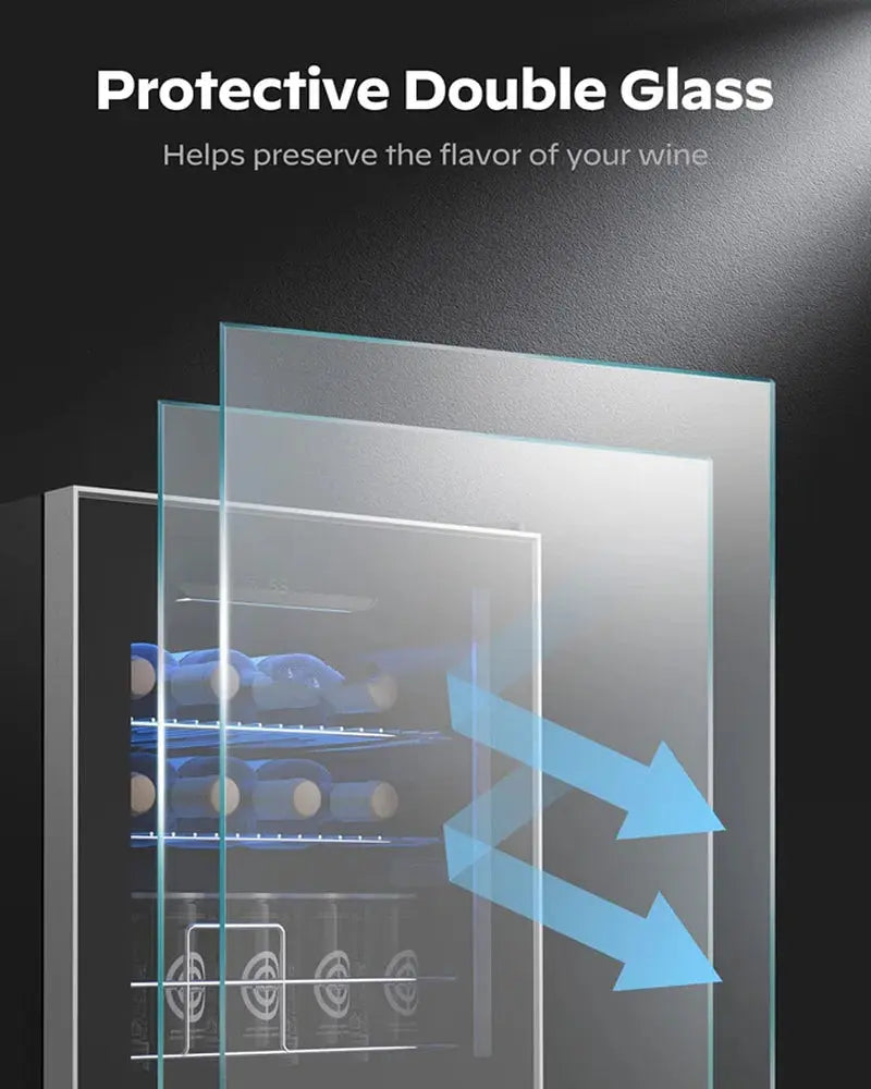 Furnimics 17.5'' 16 Bottle Single Zone Freestanding Wine Refrigerator | Fridge.com