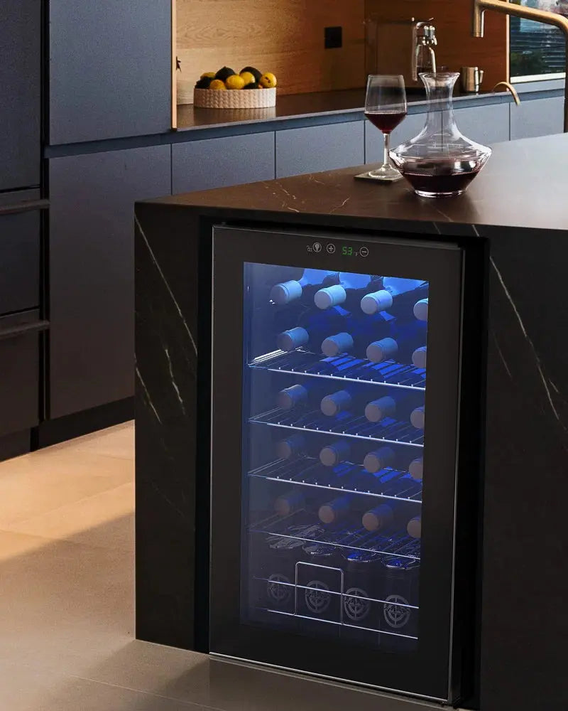 Furnimics 17.7'' 24 Bottle Single Zone Freestanding Wine Refrigerator | Fridge.com