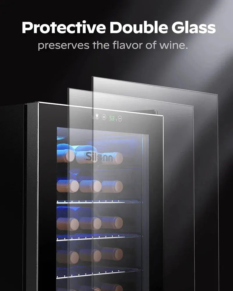 Furnimics 17.7'' 24 Bottle Single Zone Freestanding Wine Refrigerator | Fridge.com