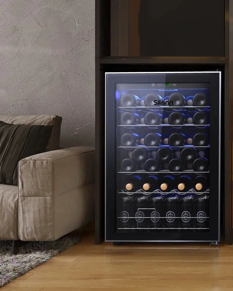 Furnimics 20.28'' 36 Bottle Single Zone Freestanding Wine Refrigerator | Fridge.com