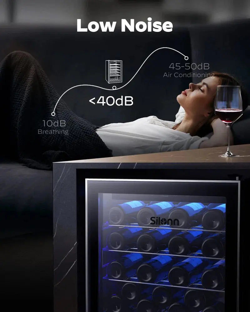 Furnimics 20.28'' 36 Bottle Single Zone Freestanding Wine Refrigerator | Fridge.com