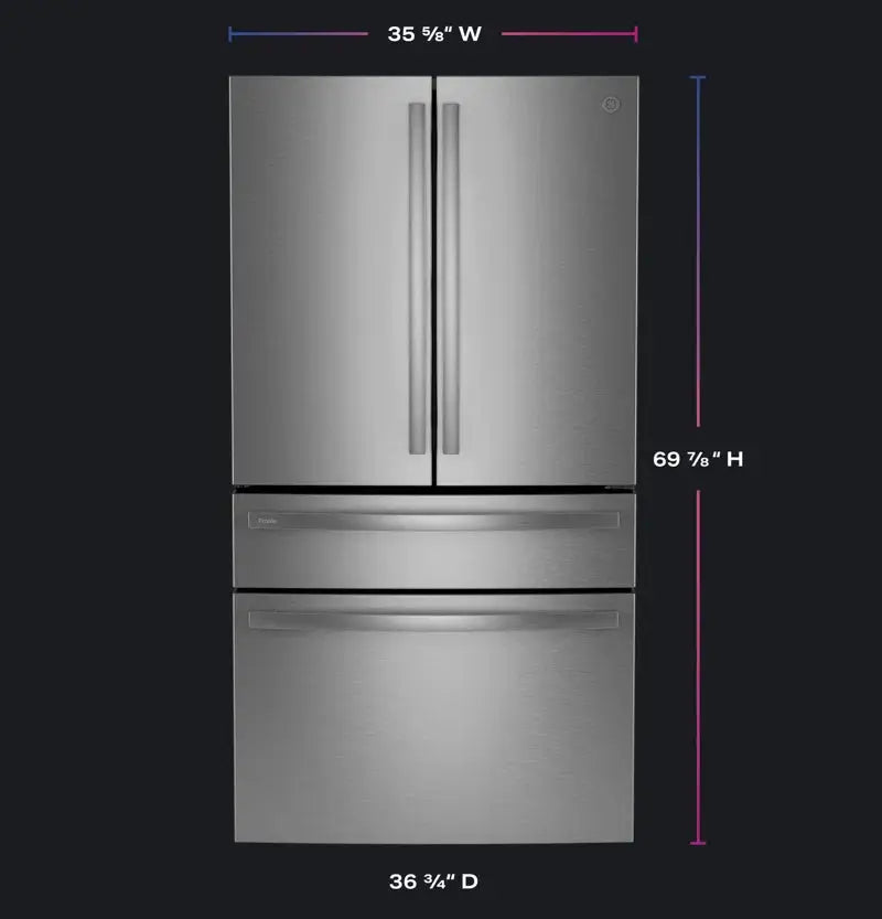 GE Profile Series Energy Star® 28.7 Cu. Ft. Smart Fingerprint Resistant 4-Door French-Door Refrigerator with Dual-Dispense Autofill Pitcher | Fridge.com