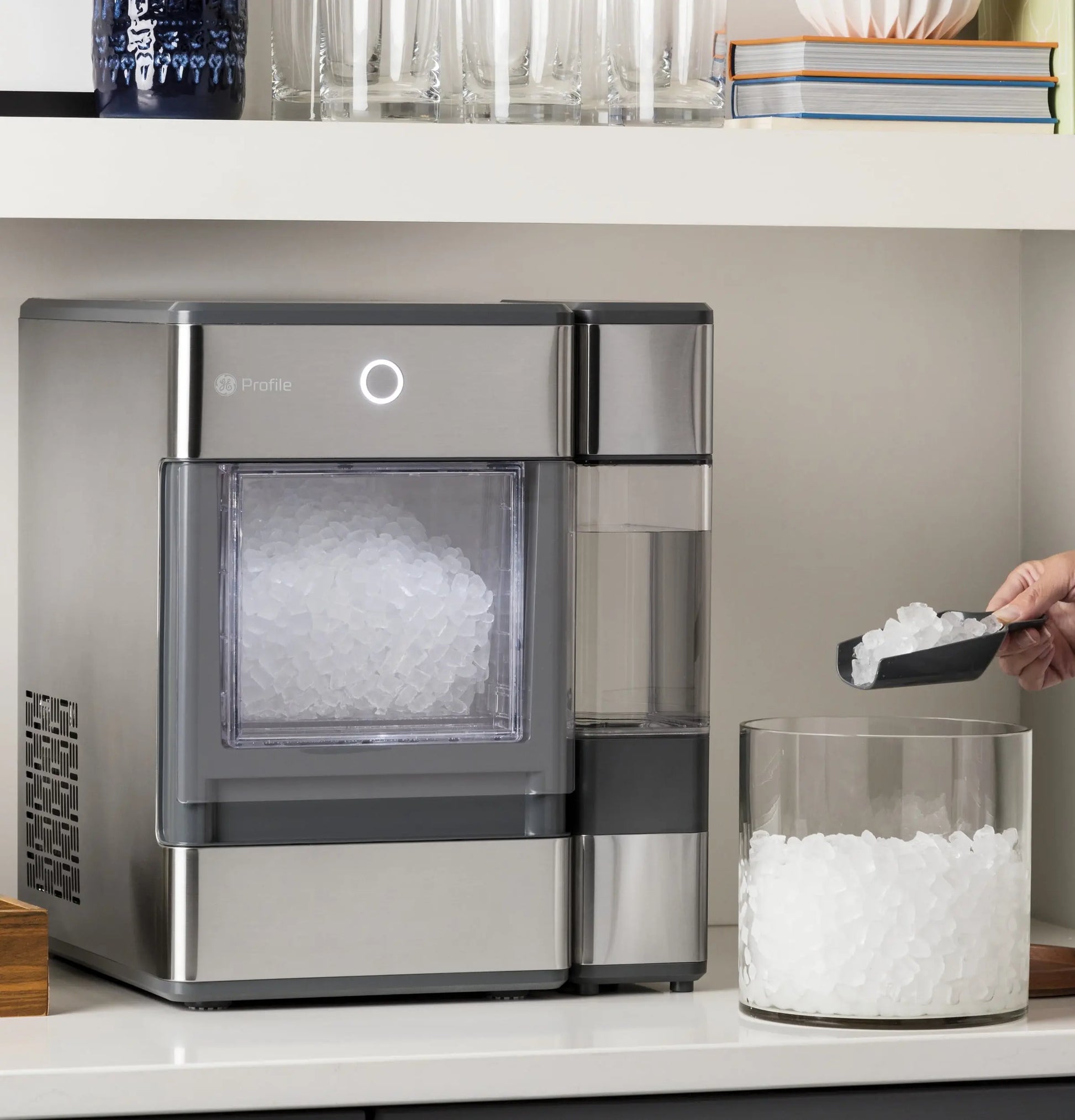 GE Profile™ Opal™ Nugget Ice Maker with Side Tank, Countertop Icemaker, Stainless Steel | Fridge.com