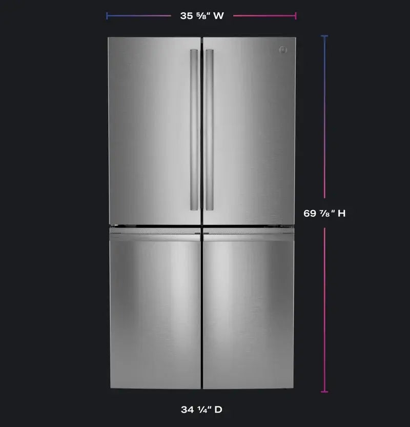 GE Profile™ Series Energy Star Smart 28 Cu. Ft. Fingerprint Resistant Quad-Door Refrigerator | Fridge.com