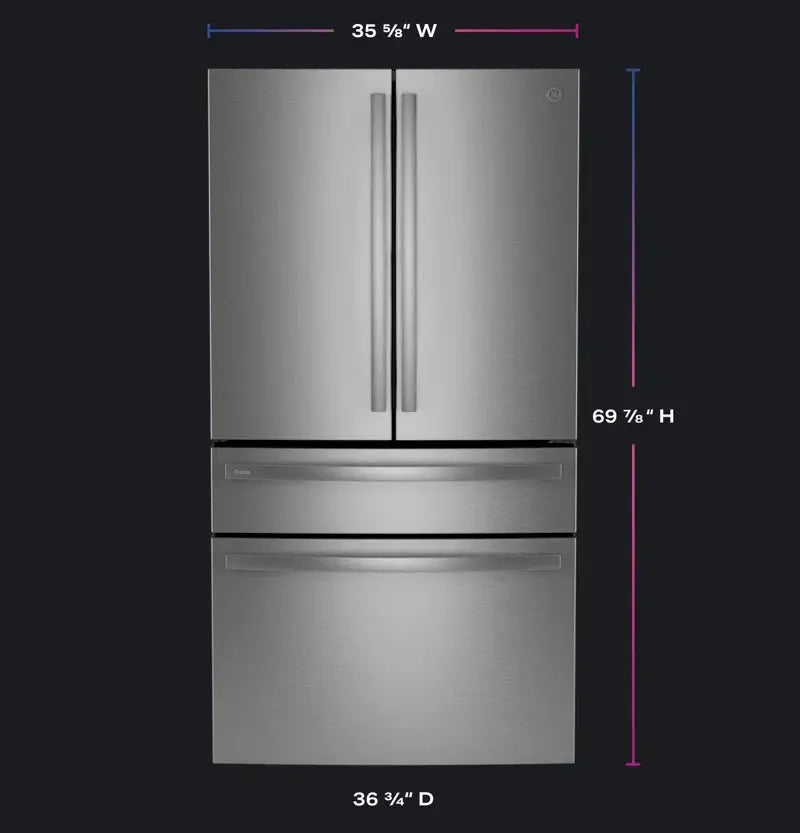 GE Profile™ Series Energy Star Smart 29 Cu. Ft. Fingerprint Resistant 4-Door French-Door Refrigerator | Fridge.com