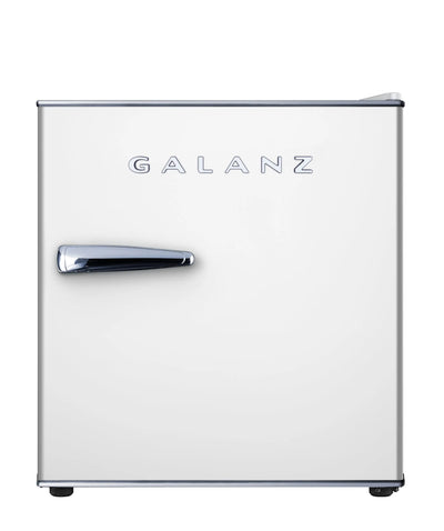 Galanz 1.7 Cu Ft Mini Fridge Retro, White, New, Width 17.48" | Fridge.com