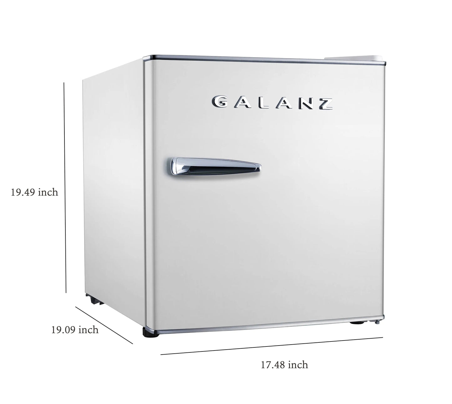 Galanz 1.7 Cu Ft Mini Fridge Retro, White, New, Width 17.48" | Fridge.com