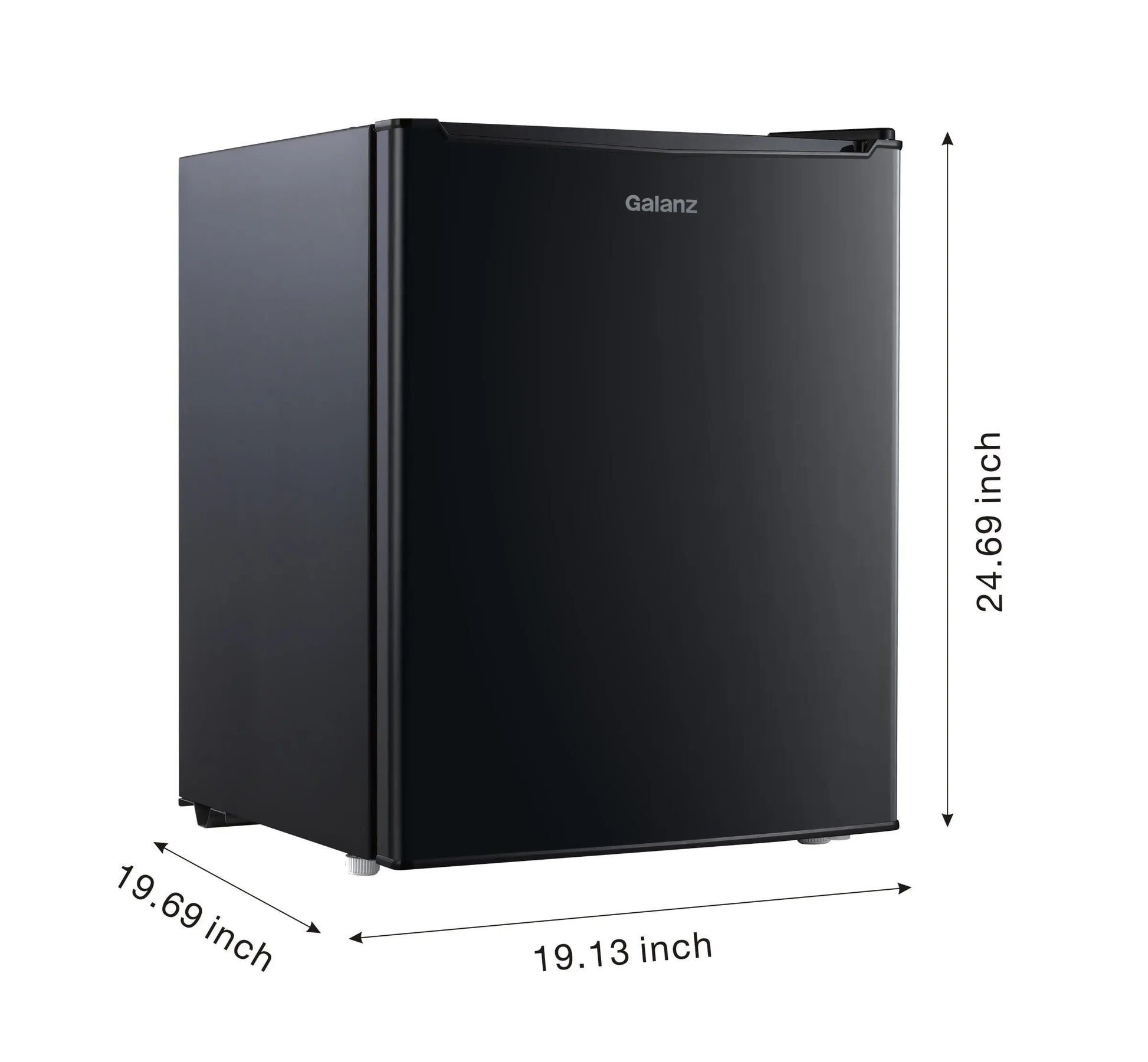 Galanz 2.7 Cu Ft Single Door Mini Fridge, Black, Estar, New, Width 19.13" | Fridge.com