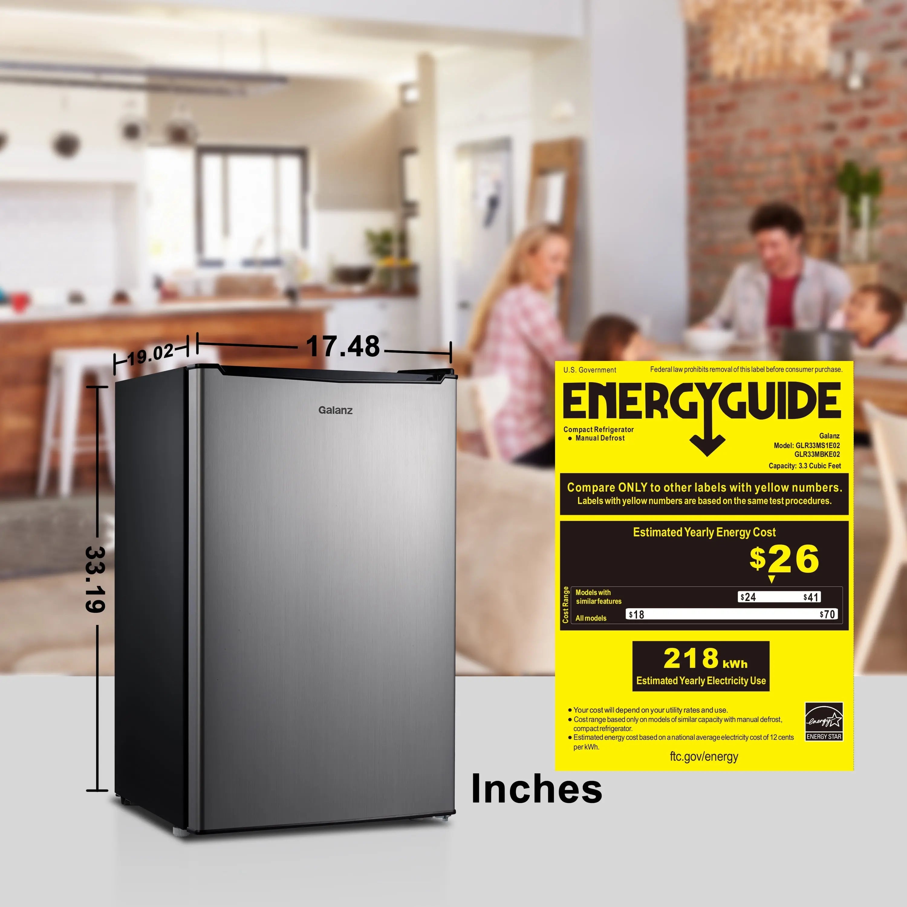 1.7 Cu ft One Door Mini Fridge, sale Black